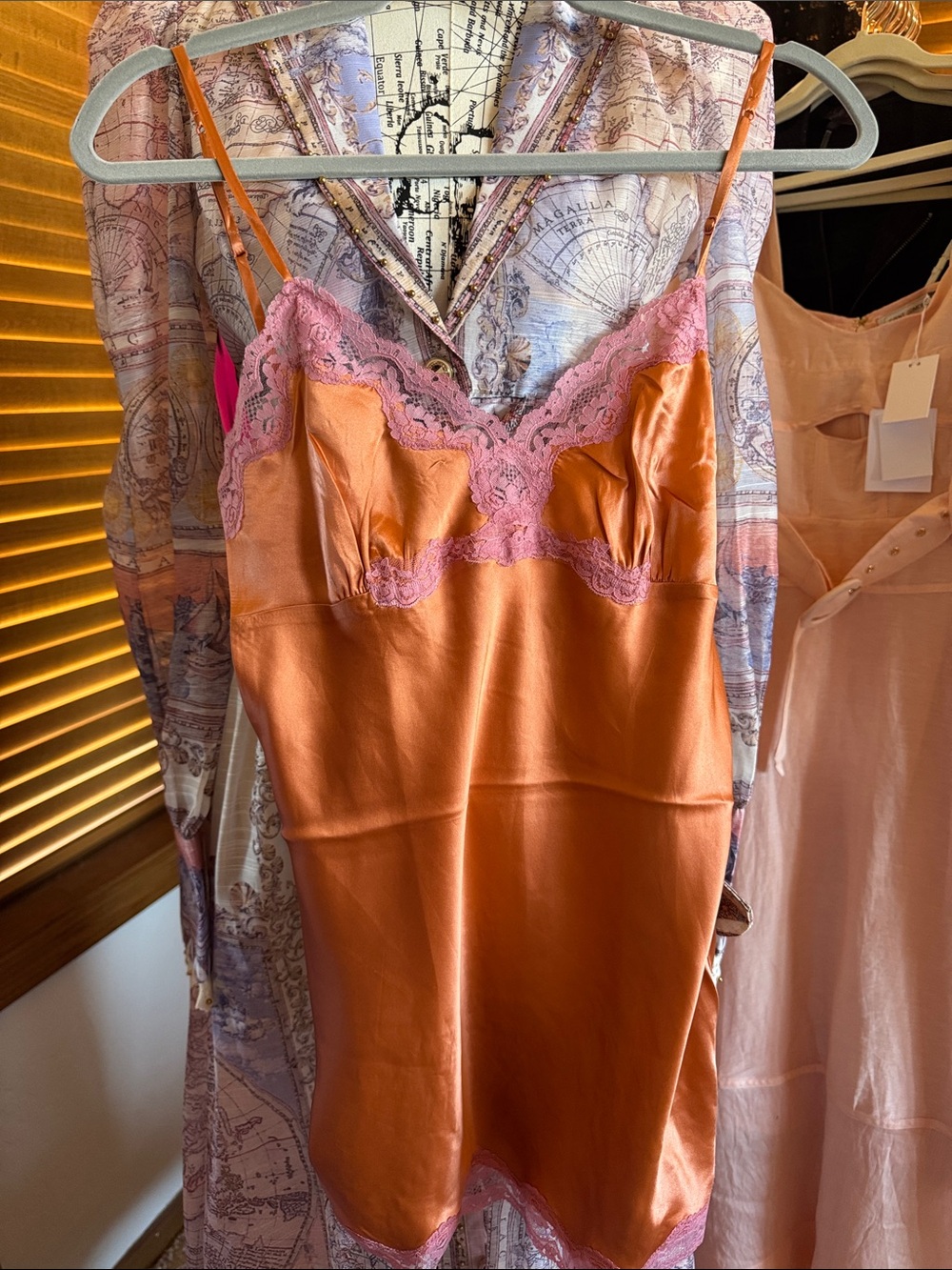 Gold Hawk Washable Silk Melon Lace Cami, New, $200MSRP